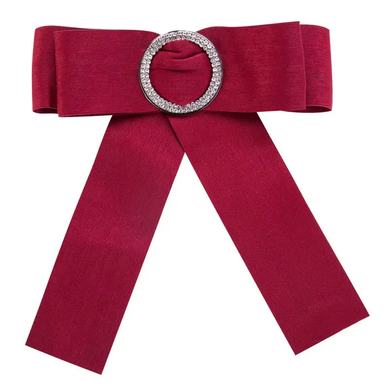 Трендовые большие круглые стразы броши бант булавка лента цветок ткань женские