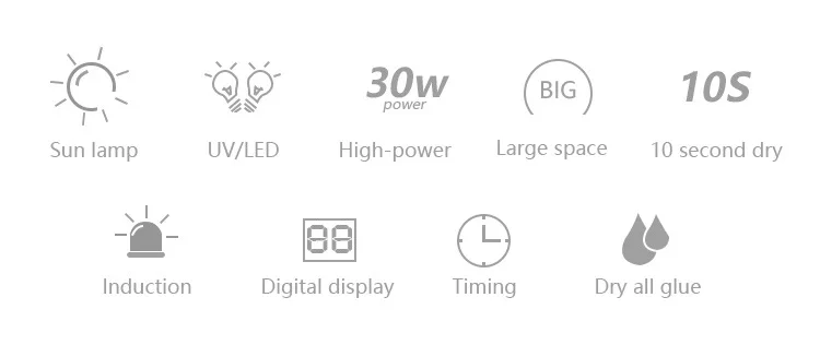 

nail dryer 30W uv led mini lampara gel cheap resin lamp CN(Origin) smart tools born pretty official store art