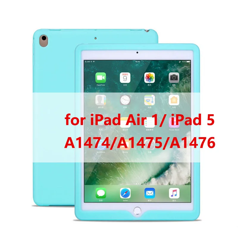 for iPad Air case Tablet Silicone Case for iPad 9.7 Air 2 Case Soft Shockproof 360° Protection Back Shell Cover for iPad mini 2 3 4 Case - Цвет: for iPad Air case
