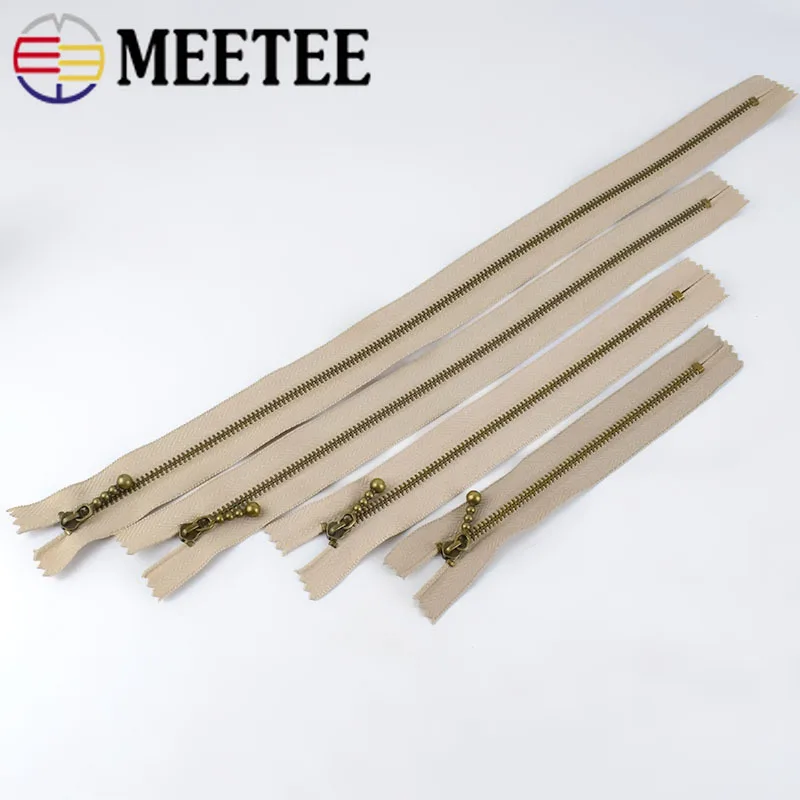 Металлическая молния Meetee из чистой меди 12 40 см хаки 3 # закрытые молнии для шитья