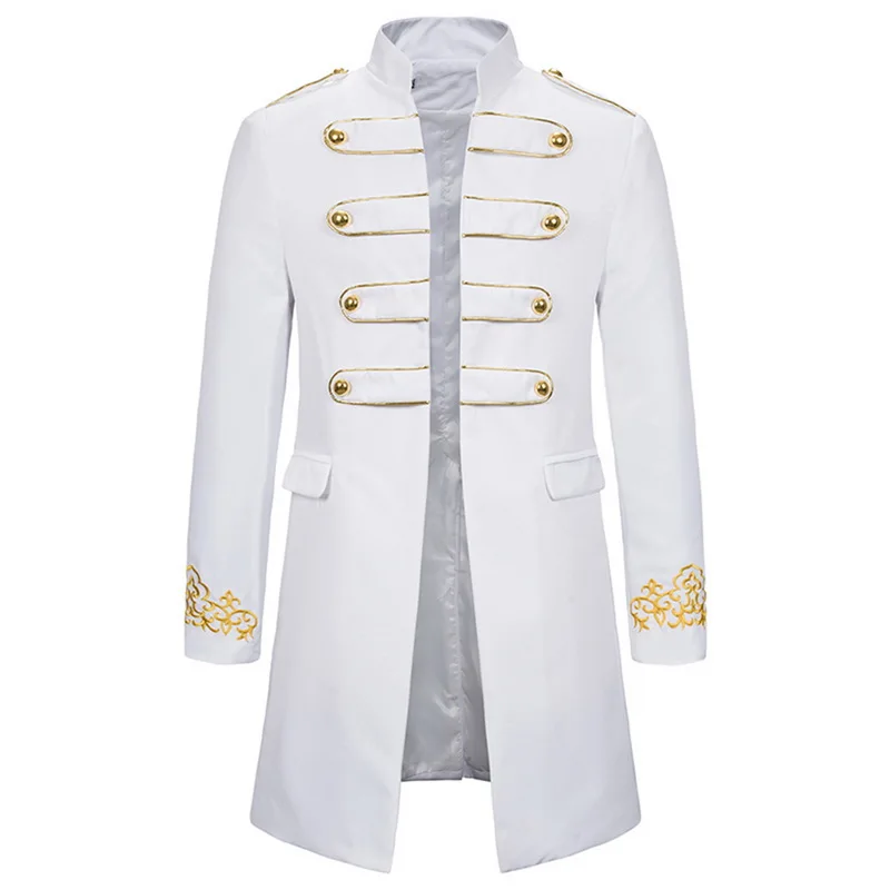 Мужская средневековая ретро куртка мужской костюм вышитые манжеты стоячий