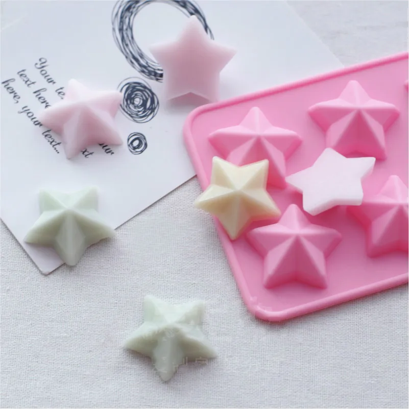 

12 Holes Stars Chocolate Biscuit Mold Soap Stome 3d Handmade Flexible Silicone Diy Cake Decors Fondant Tools