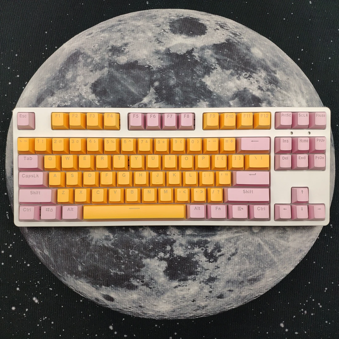 87 Keys Customized Gaming Mechanical Keyboard Hot Swap Office Keyboard - Pink Yellow / White Light (Brown/Red/Blue/Black Switch)
