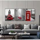 Современный городской плакат с изображением Лондона и Парижа, плакаты и принты скандинавского красного и желтого цвета, картины для гостиной, художественное украшение на стену