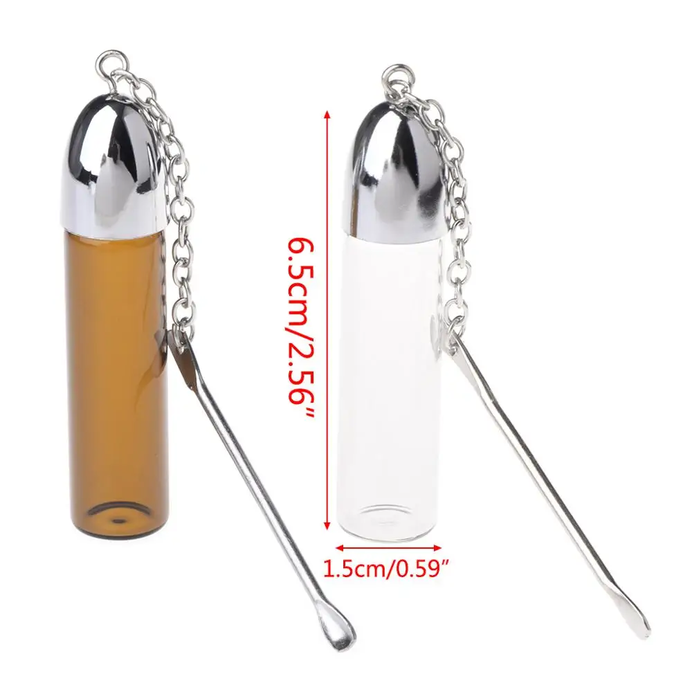 

Random Color Box Storage Dispenser Pill Case Splitters Snuff Bottle With Metal Spoon