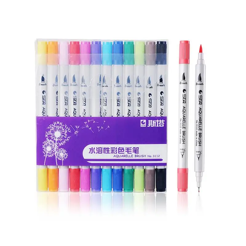 

1Pc 80 Colors Double Head Watercolor Marker Soft Brush Watercolor Pen Student Professional Art Painting With Water-soluble Color