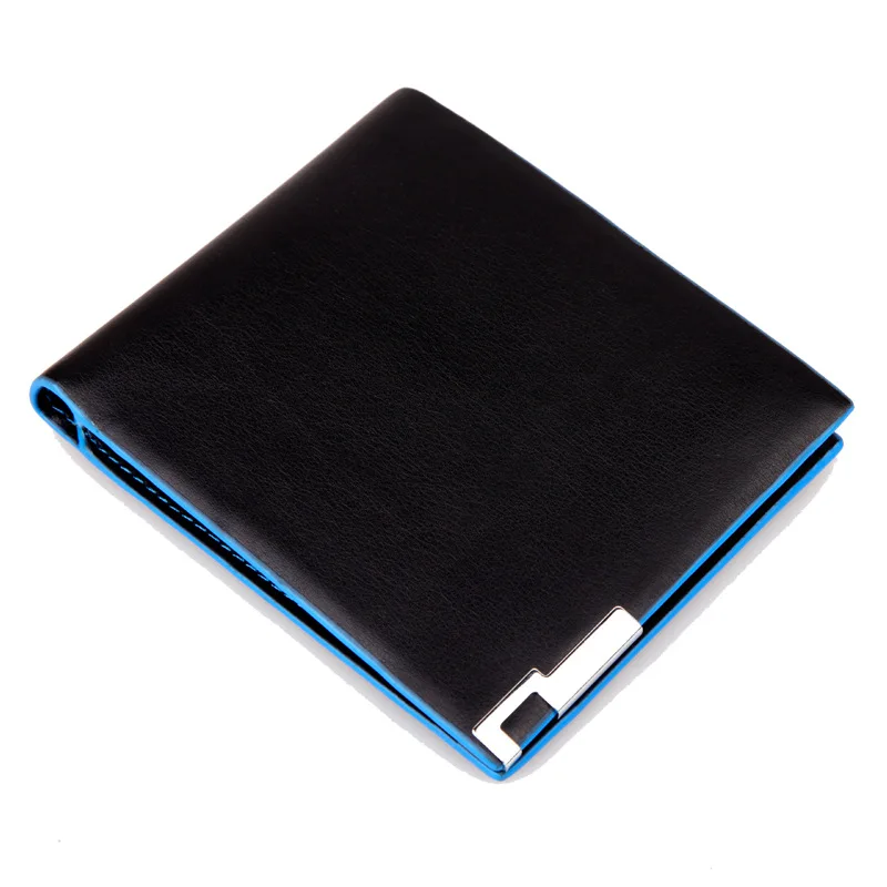 

Fashion Color Edge Men Wallet Multicolor Iron Sheet Short Casual Purse Fine Lines Horizontal Business Card Case