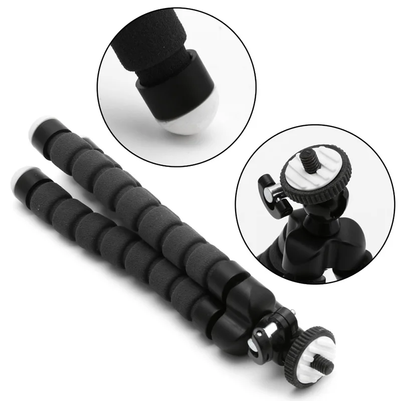 1 Set 55mm-83mm Black Flexible Hard Plastic Tripod Stand Gorilla Mount Monopod Holder Octopus For GoPro Camera | Электроника