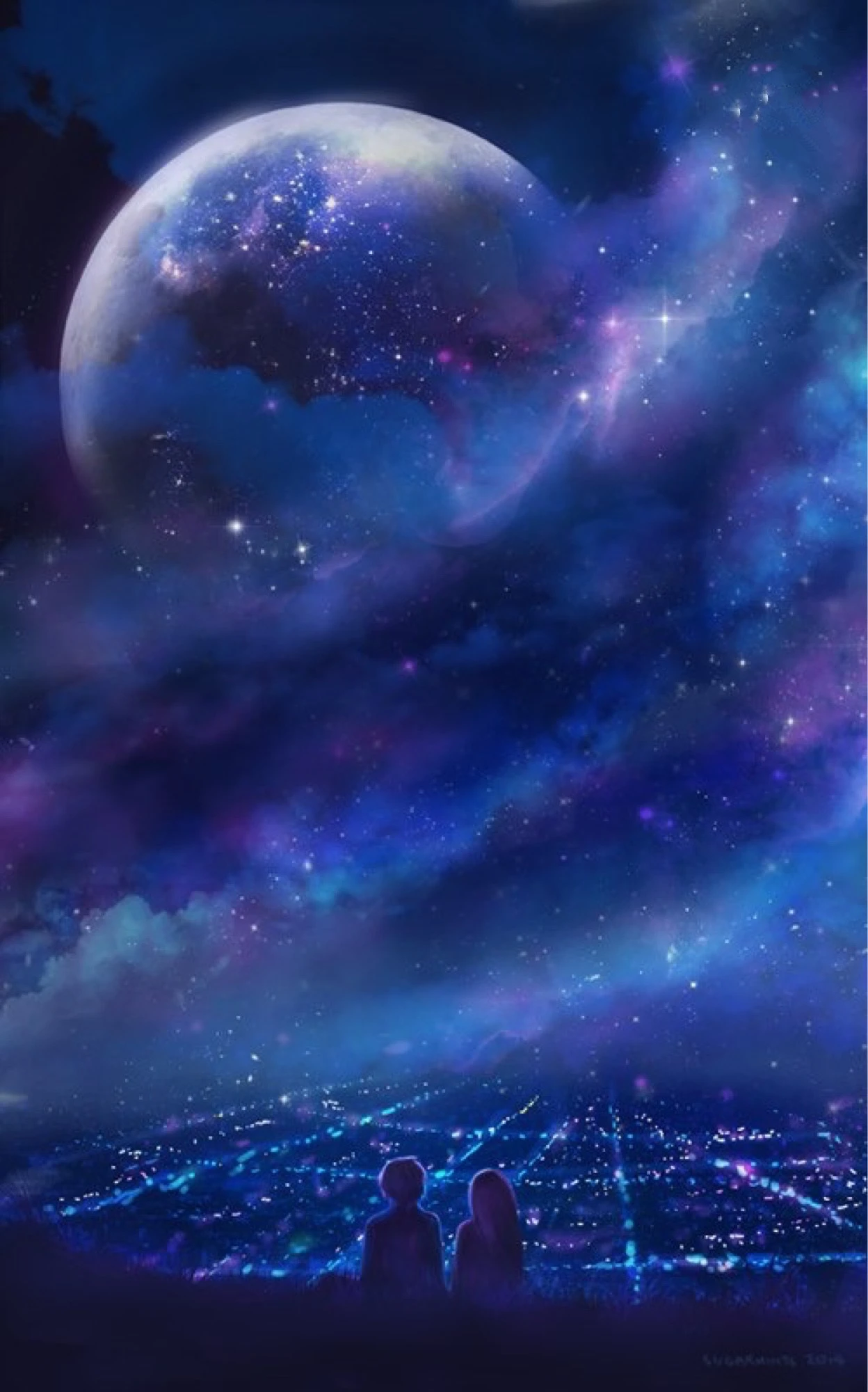 

JMINE Div 5D Sky Cloud Galaxy moon Loveer Full Diamond Painting cross stitch kits art Cartoon 3D paint by diamonds