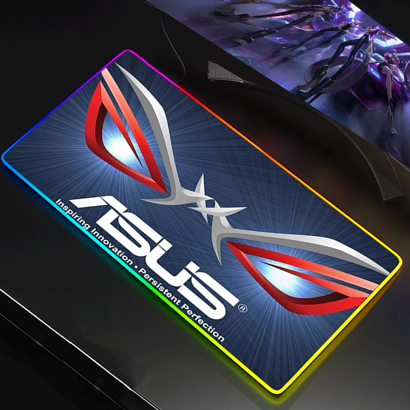 Большой офисный коврик для мыши с Rgb-подсветкой Asus Rog игровой милые игровые