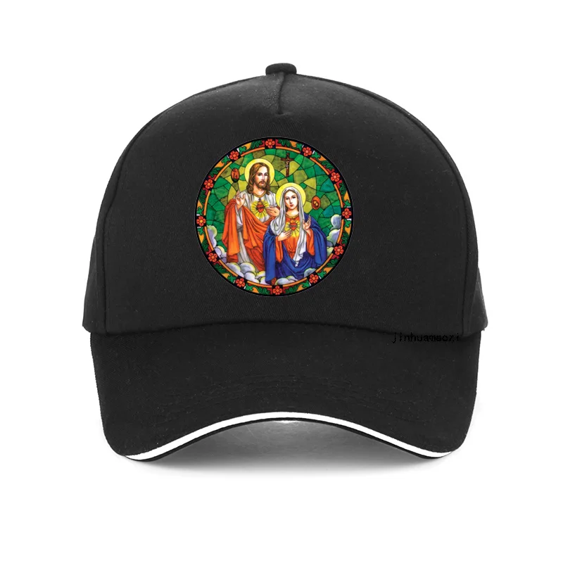 

sacred hearts of jesus mary Print Baseball cap Funny Virgin Mary Mens Hip Hop hat Casual adjustable snapback hat bone