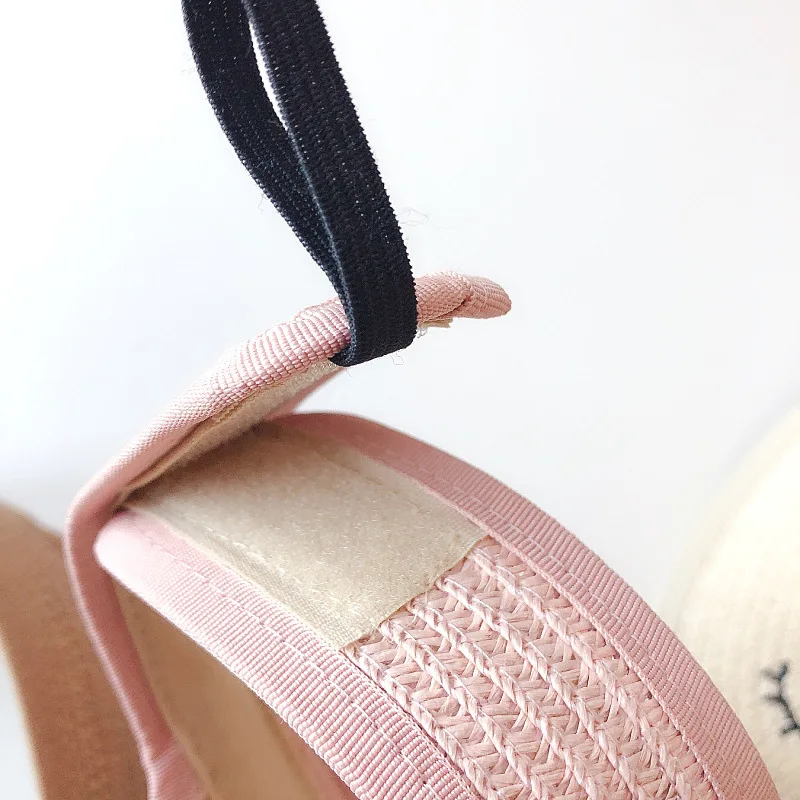 

Lovely Bunny Baby Hat Summer Straw Folding Visor Baby Cap Cute Adjustable Kids Sun Hats for Boys Girls Child Caps