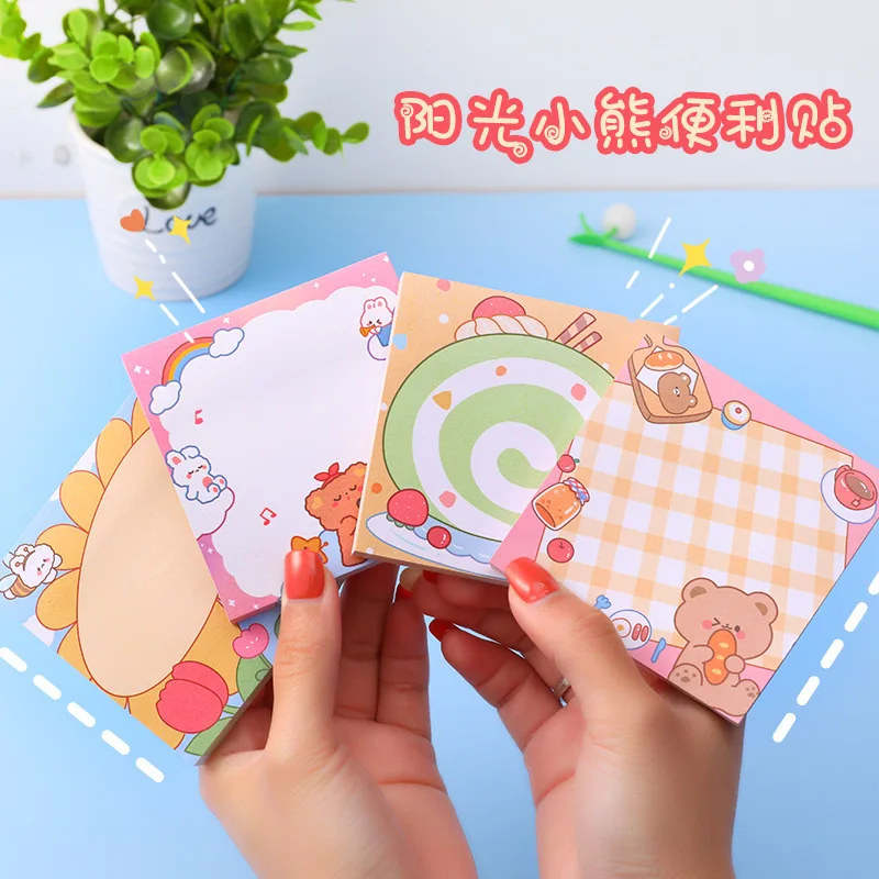 

80sheets Cartoon Memo Note Student Girl Note Book Can Tear Up To Paste Cute Sticky Notes Kwaii School Supplies Stationery