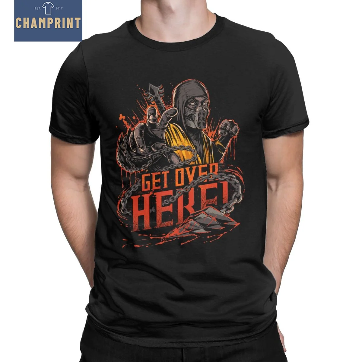 

Men T-Shirts Scorpion Mortal Kombat Awesome 100% Cotton Tees Short Sleeve Game T Shirt Round Collar Clothes Gift