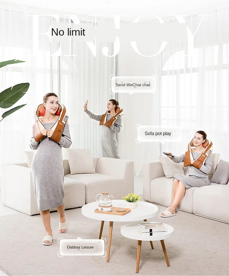 

Gift for Elders Kneading Heating Shawl Cervical Spine Neck and Shoulder Massage Device Multifunctional Shoulder Massager