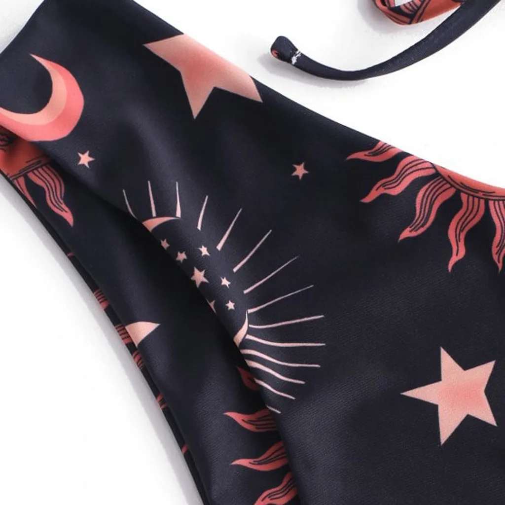

Sexy Bikini Set Women's Swimwear Brazilian Swimsuit Bandage Beachwear Two Piece Bathing Suits Star Gradual Printed Swimming Suit