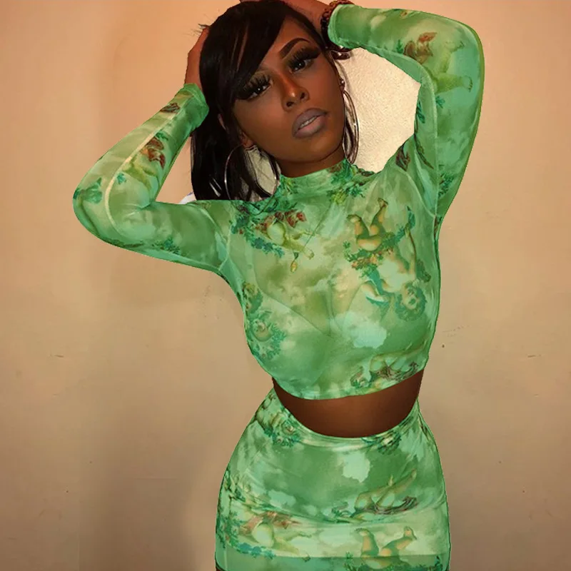 Повседневный неоновый топ с высоким воротником и длинным рукавом Женский