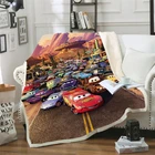 Плюшевое одеяло Disney, Молния Маккуин 95, автомобильное покрывало для дивана, кровать, одиночное, двуспальное, постельное белье для мальчиков и девочек, милые подарки для детей