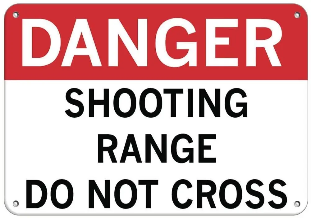 

Decoration Poster Sign 12x8 Danger Shooting Range Do Not Cross Security Sign Hazard House Decor Yard Fence Caution Notice Signs