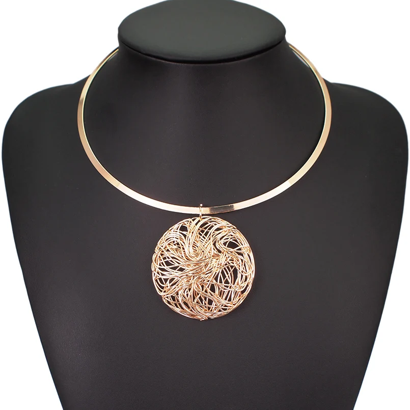 4762 Gold MANILAI, панк, женский воротник, колье, ожерелье, макси, большой круг, металлические подвески, Torques, массивное ожерелье, s, золотой, серебряный цвет - Окраска металла: 4762 Gold