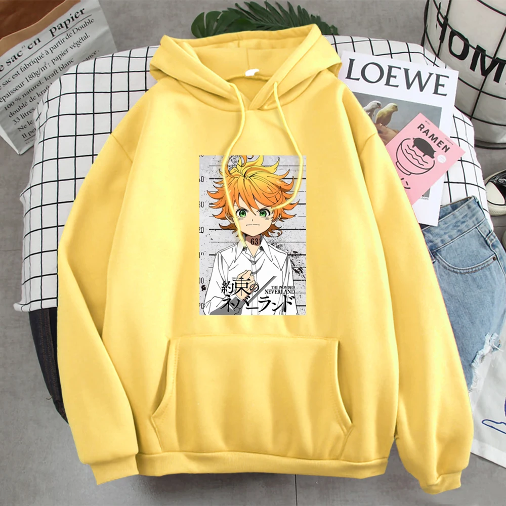 

Толстовка мужская с принтом обещанного неверлэнд, уличная модная уличная одежда в стиле хип-хоп, пуловер в стиле панк, Свободный свитшот в К...