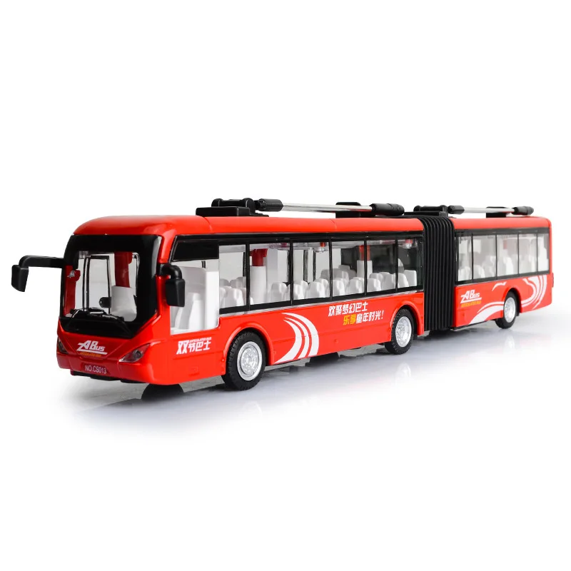 Red 1:32 Сплав оттягивающийся двойной автобус Высокая симуляция городской автобус модель транспортных средств Diecasts мигающий музыкальный мальчик игрушки - Цвет: Red