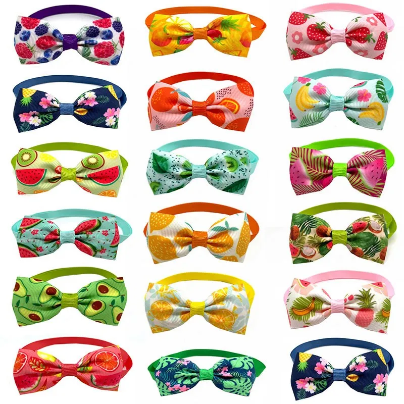 10 Pcs Fruit Style Pet Puppy Dog Cat Bow Ties Adjustable Dog Bowties Small Dog Collars Grooming Accessories  Pet Supplies images - 6