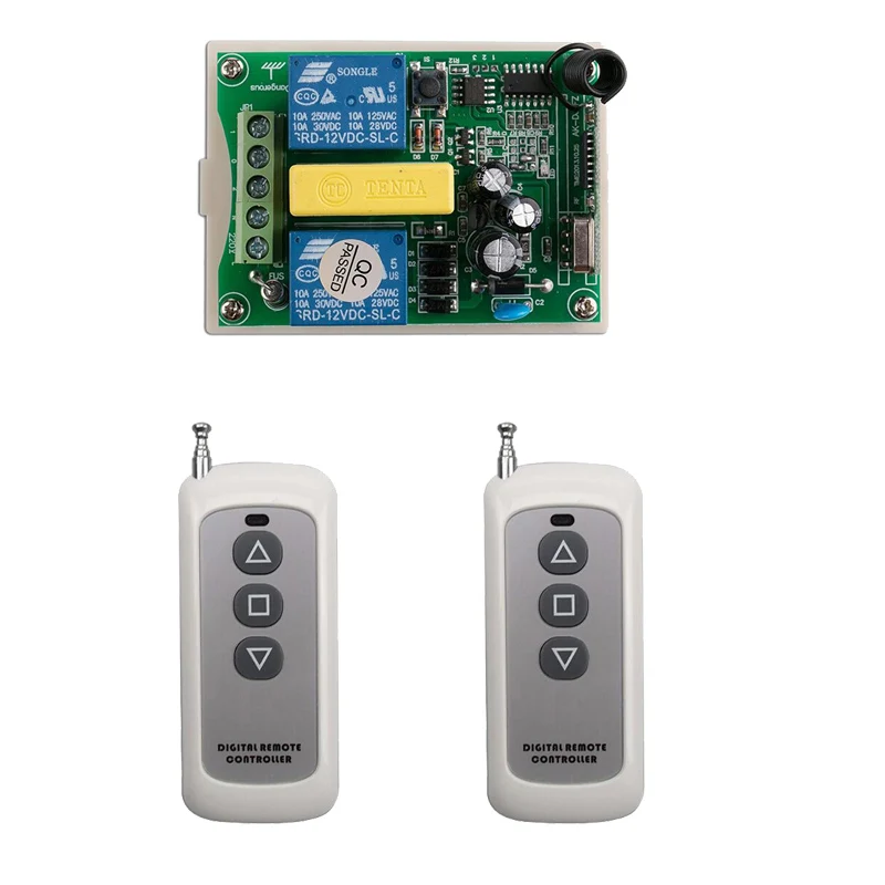 Универсальный AC 220V 2CH RF беспроводной пульт дистанционного управления передатчик