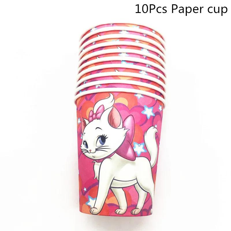 Тематическая бумажная соломенная тарелка Marie Cat скатерть для воздушных шаров