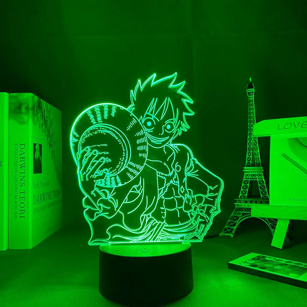 

3d Lamp Anime One Piece Luffy Led Night Light Brook for Kids Bedroom Decor Child Sleeping LED Night light
