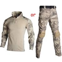 tactical military uniform suits camouflage shooting hunting shirts pants with elbow knee pads cs airsoft paintball clothes set
