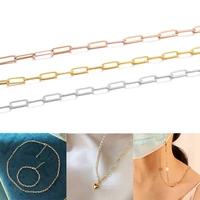 1m gold stainless steel chain paperclip chains flat oval cable link chain diy wallet chain jewelry necklace making accessories