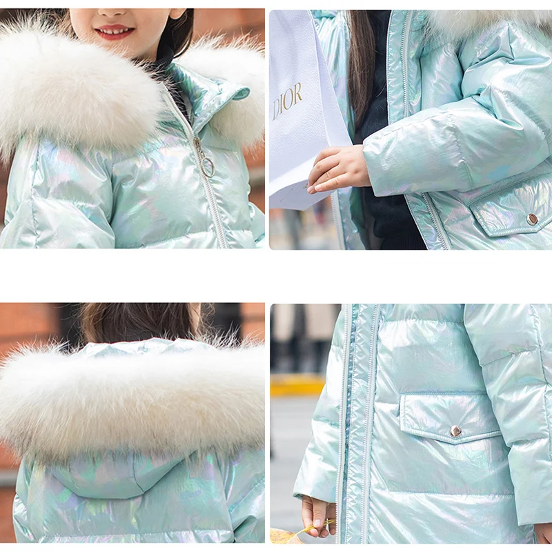 

2021 Winter Thicken Children Hooded Down Outerwear Warm Girls Jacket Kids Snowsuit Children Clothing Parka Girl Coat Clothes