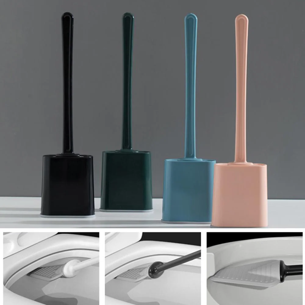 

Новая силиконовая щетка для глубокого очищения унитаза с нескользящей длинной пластиковой ручкой и гибкой силиконовой щетиной
