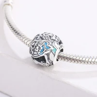 925 sterling silver colorful enamel round beads carved cartoon characters pendant charm bracelet diy jewelry for pandora