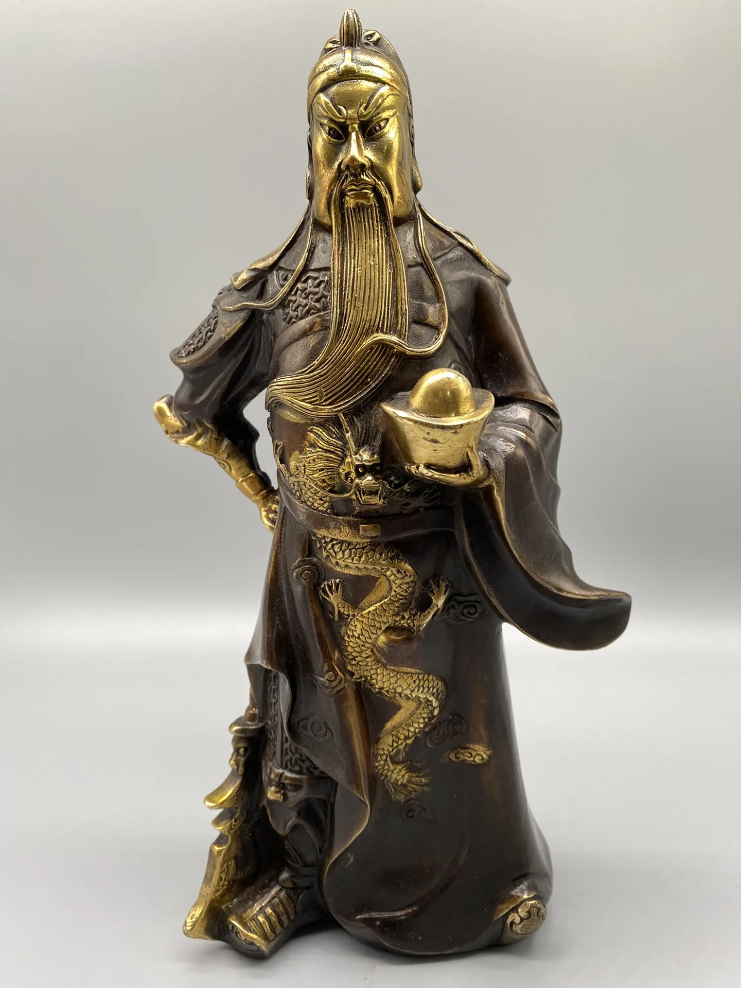 

Китайская продуманная латунная бронзовая Медная скульптура «guan Yu» металлическое ремесло украшение для дома