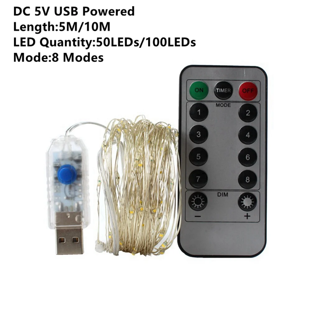 Гирлянда светодиодная 5/10/20 м 5 В питание от USB|fairy light lamps|string lights for bedroommini fairy led |