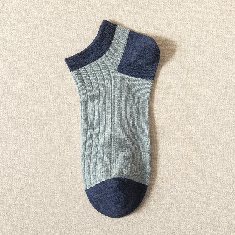 

Men's Socks In Patchwork Color, Summer Pure Cotton Socks With Light Top And Low Top, Short Tube, Stylish And Comfortable