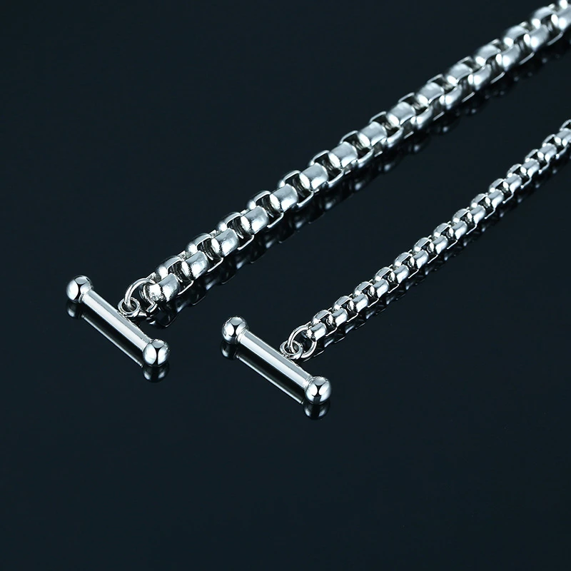 

Vnox Basic Box Chain Bracelets for Men Never Fade Stainless Steel Link Casual Punk Male Jewelry