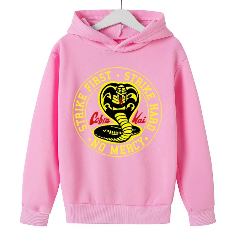 

2021 Spring New Boys Hoodie Cobra Kai Cotton Kids Clothing Long Sleeve Casual Kai Cobra Girls 4 5 6 7 8 9 10 11 12 13 14 Years