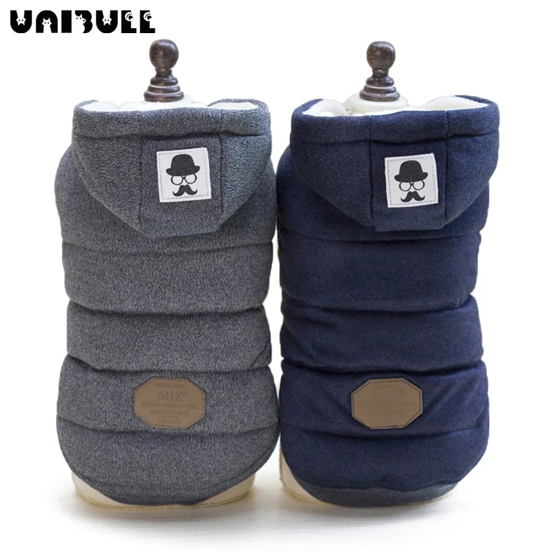 

Новинка зимняя теплая одежда для собак Толстая хлопковая куртка с капюшоном для кошек и щенков пальто для собак костюм для собак осенне-зим...