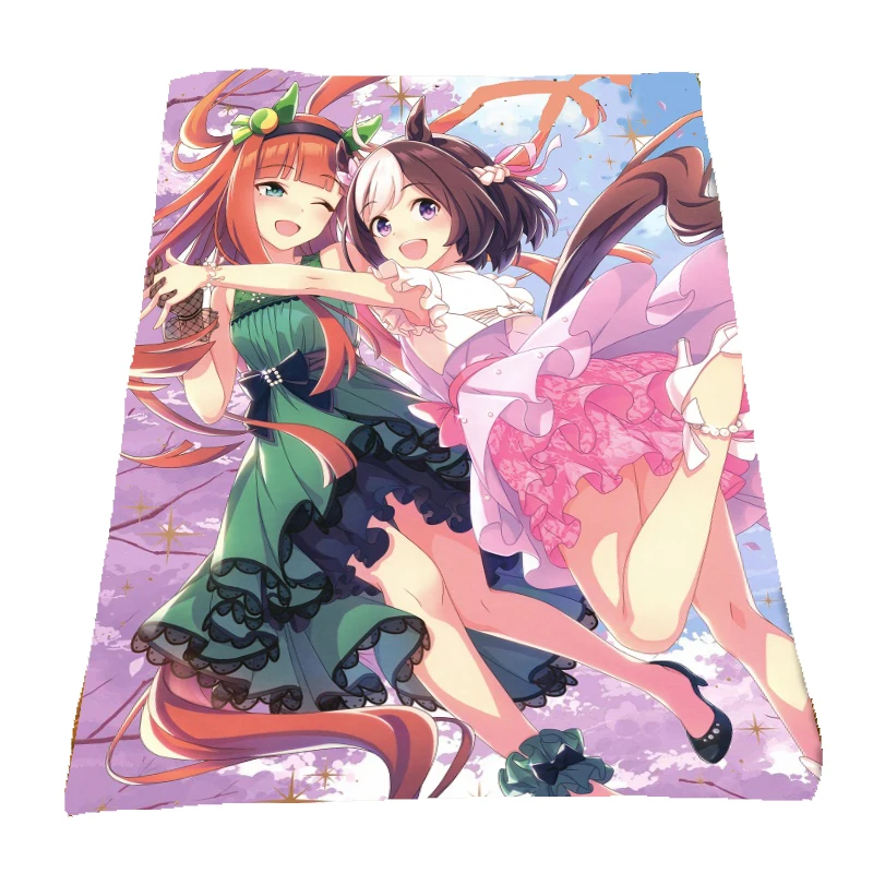 

Anime Fleece Blanket Uma Musume: Pretty Derby Special Week Silence Suzuka quilt carpet soft bedding accessories 200x150cm