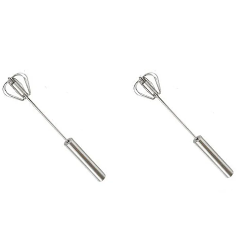 2Pcs Stainless Steel Semi-Automatic Eggbeater Hand-Held Cream Hair Mixer Egg Eggbeater(10 Inch 12 Inch) | Дом и сад