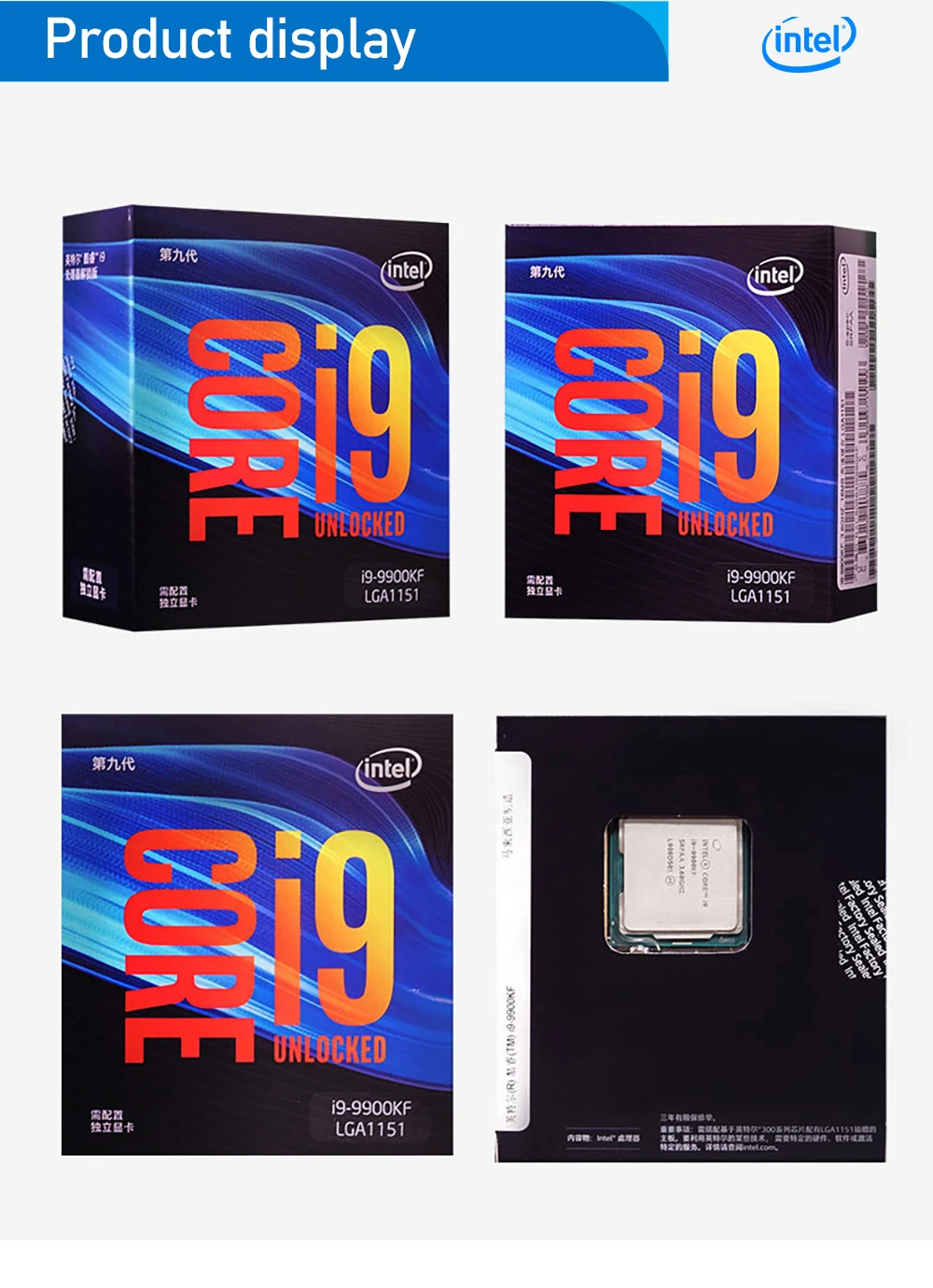 Процессор Intel Core i9-9900KF для настольных ПК 8 ядер до 5,0 ГГц Turbo разблокирован без процессора Графика LGA1151 серии 300 95 Вт