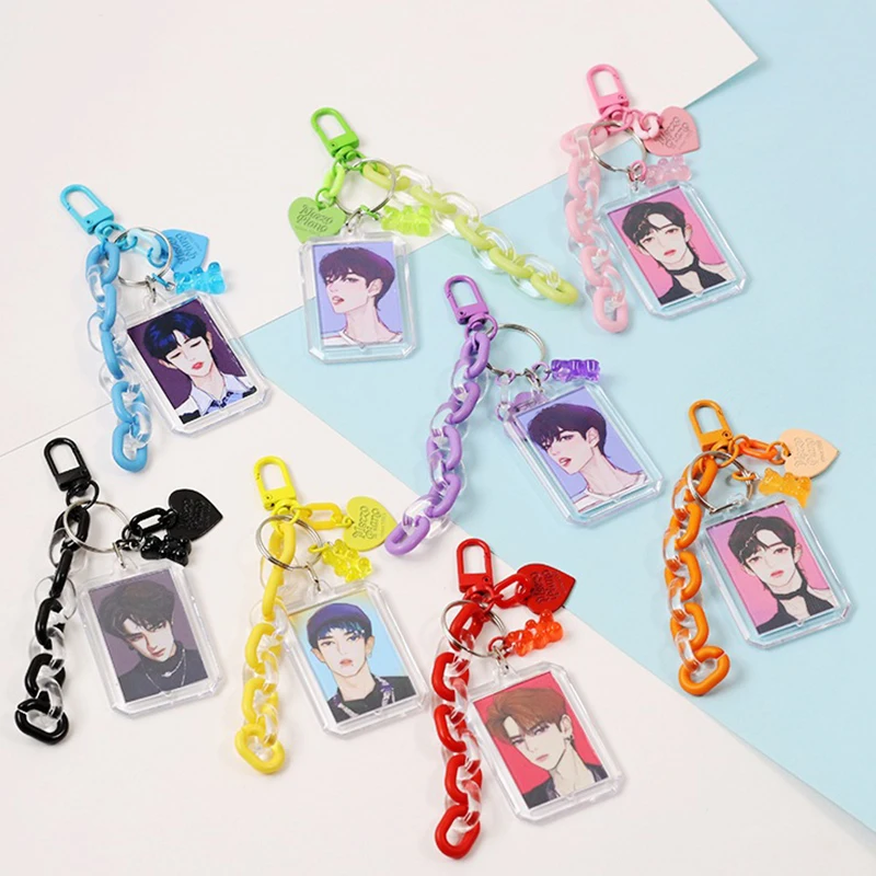 

Stylish Key Chain Pendant Portable Multifunctional Bag Hanging Chain For Women Girls Fashion Idol ID Photo Pendant Key Chain
