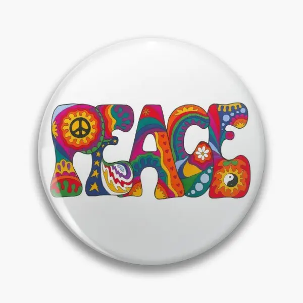 

Psychedelic Peace Customizable Soft Button Pin Cartoon Lapel Pin Cute Lover Clothes Hat Brooch Jewelry Creative Funny Badge