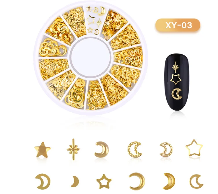 Заклепки Блестящие для ногтей металлические украшения/звездное небо шпильки