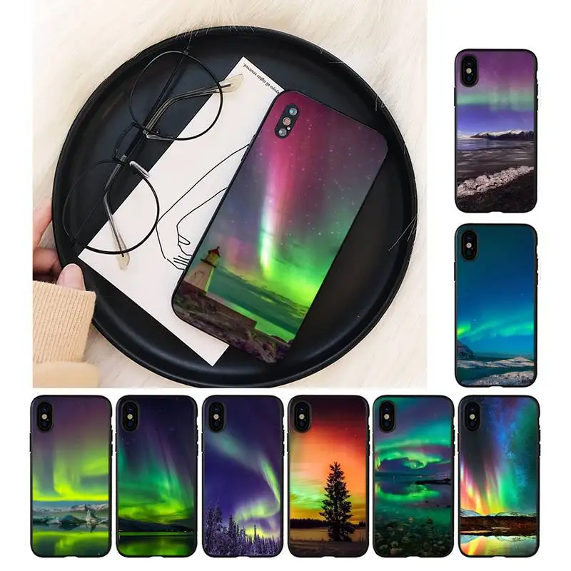 

Northern Lights Sky Phone Case For iPhone 11 8 7 6 6S Plus X XS MAX 5 5S SE 2020 XR 11 pro DIY Custom Cover