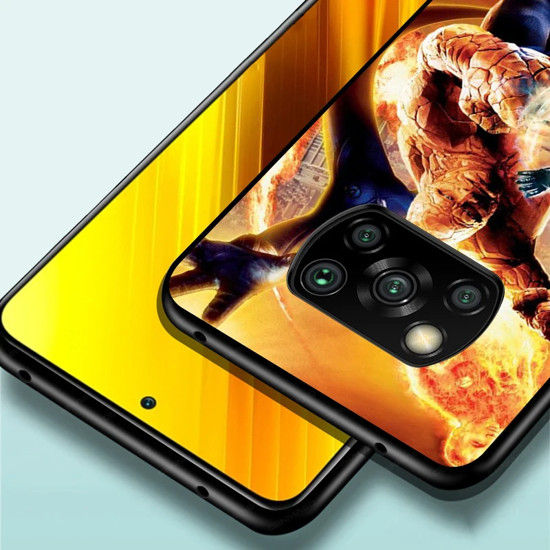 

Fantastic Four Marvel Avengers For Xiaomi Poco X3 NFC M3 M2 X2 F3 F2 Pro C3 F1 Mi Play Mix 3 A3 A2 A1 Black Phone Case
