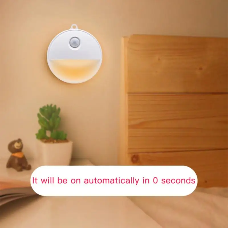

LED Motion Sensor Night Light PIR Infrared Wall Lamp Wireless Under Cabinet Lights With Hook For Aisle Stair Lighting
